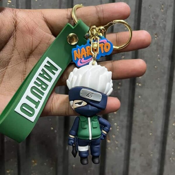 Anime 3d keychain of Kakashi with Hook & Straps Key Chains Multi Colour for Bike Car & Collectible (Multicolour)
