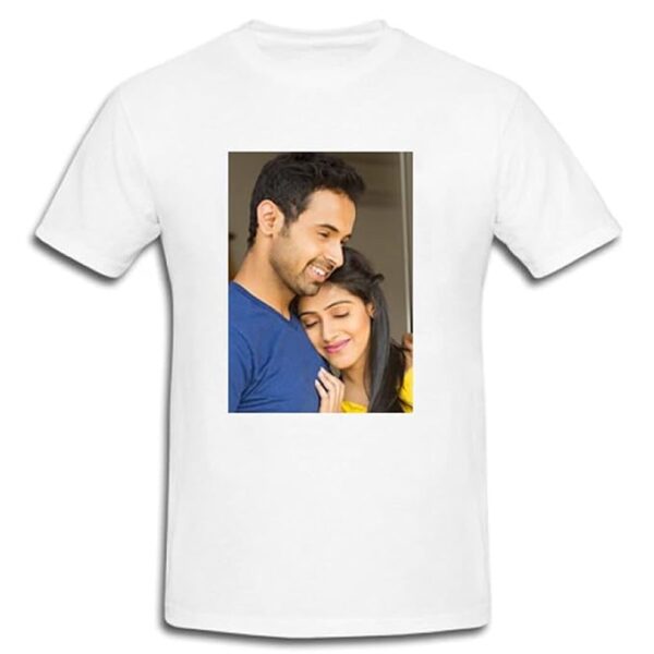 Personalized Custom Print T-Shirts with Round Neck White Premium T-Shirts for Men, Women and Kids